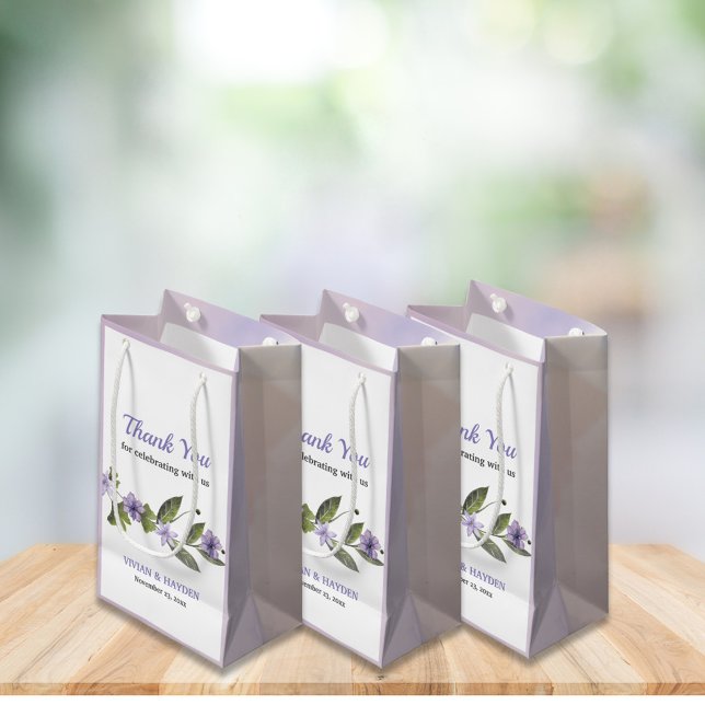 Elegante Lila Blumenhochzeit Kleine Geschenktüte (Von Creator hochgeladen)