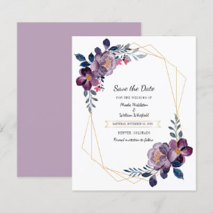 Elegante Lila Blumenhochzeit rettet das Datum
