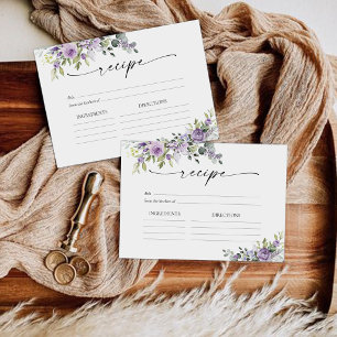 Elegante lila Blumenhochzeitsempfang-Einfriedung Begleitkarte