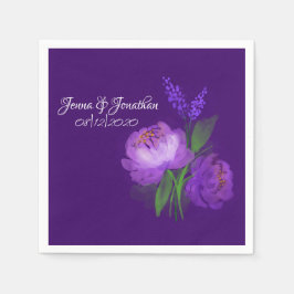 Elegante Lila Blumenzitterung Serviette