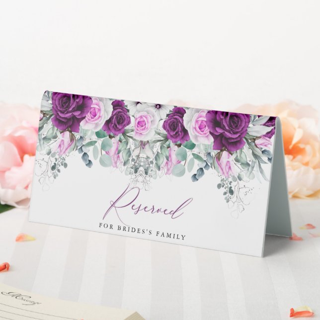 Elegante, Lila Blush-Hochzeit vorbehalten Tischaufsteller (In Situ (Hochzeit))