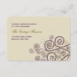 Elegante Lila Boho Spirals Hochzeitsempfang Einladung