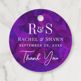 Elegante Lila Chic Moderne Monogram Wedding Geschenkanhänger