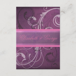 Elegante lila Damast-Wirbel UAWG Wartekarten RSVP Karte