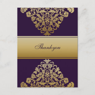 Elegante lila Dankeschön-Karten Postkarte