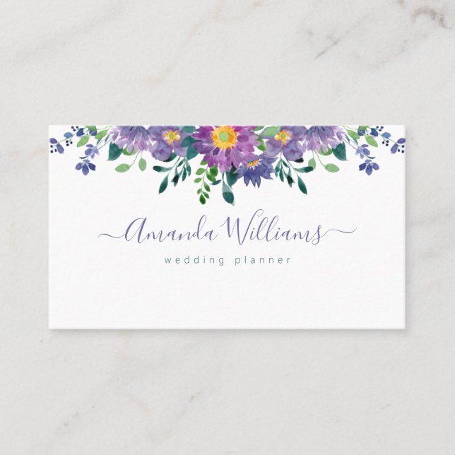 Elegante Lila Design Business Card Visitenkarte (Vorderseite)