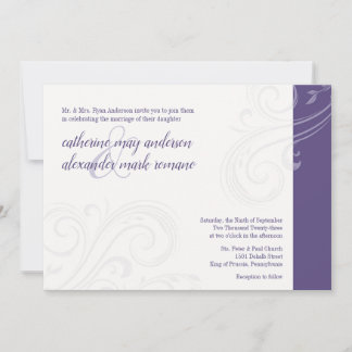 Elegante Lila Einladung, Caroline Wedding Einladung