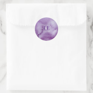 Elegante lila Farbwäsche Ultra Violet Hochzeit Runder Aufkleber
