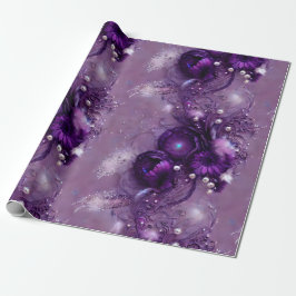 Elegante Lila Flora, Silvery und Perle Geschenkpapier