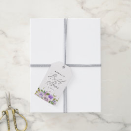 Elegante Lila Floral Vielen Dank Brautparty Geschenkanhänger