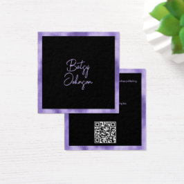 Elegante Lila Foil and Black Business Card