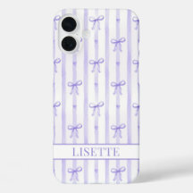 Elegante lila gestreifte Kokettenbögen monogrammie
