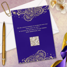 Elegante Lila Gold Henna Lace RSVP Karte