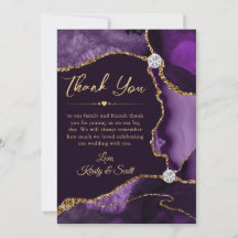 Elegante Lila & Gold Imitate Glitzer Agate Wedding