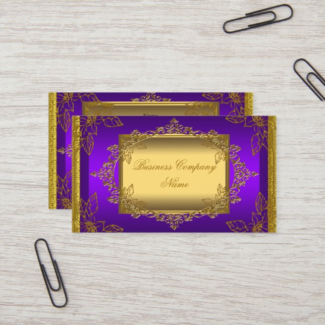 Elegante Lila Goldmedaille Visitenkarte (Vorderseite/Rückseite Beispiel)