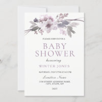 Elegante Lila Gray Winter Blume Kinderdusche