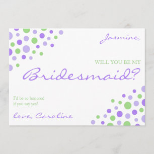 Elegante Lila Grüne Hochzeit ist meine Bridesmaid Einladung