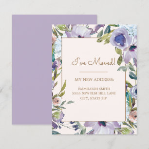 Elegante Lila Grünflächen ändern Adresse Einladung