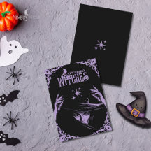 Elegante lila Hexen-Halloween-Einladung