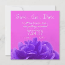 Elegante lila Himbeer-Blumen Hochzeitseinladung