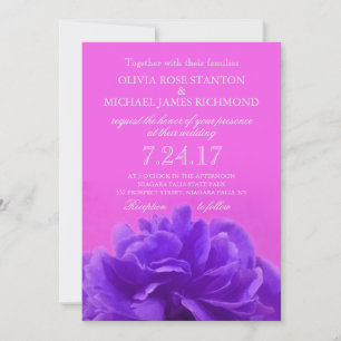 Elegante Lila Himbeerhochzeit Einladung