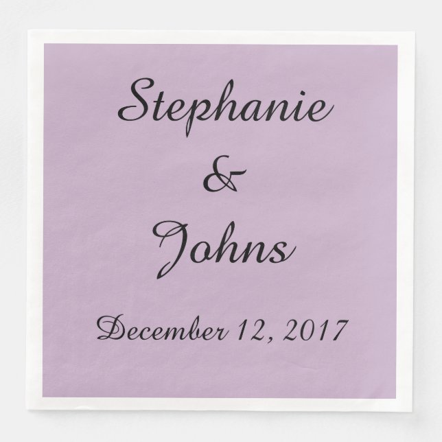 Elegante, Lila Hochzeit Einfache Niedliche Trendy Serviette (Vorderseite)