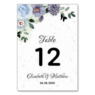 Elegante Lila Hochzeit im Wasser Tischnummer