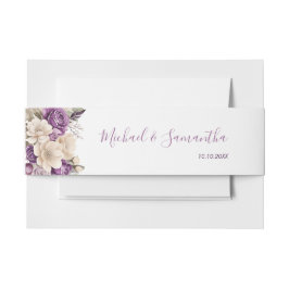 Elegante Lila Hochzeit und Hochzeit der Elfenbeink Einladungsbanderole
