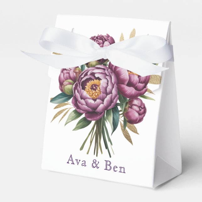 Elegante Lila Hochzeitsfeier Geschenkschachtel (Vorderseite)
