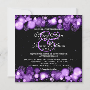 Elegante Lila Hochzeitshöhe Einladung