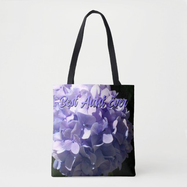 Elegante Lila Hydrangea violette Blumen Beste Tant Tasche (Vorderseite)