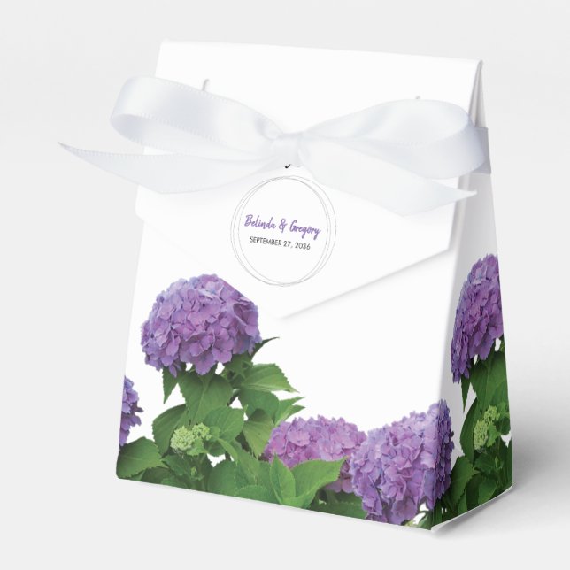 Elegante Lila Hydrangea Wedding Geschenkschachtel (Vorderseite)