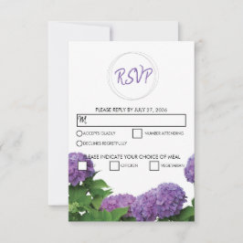 Elegante Lila Hydrangea Wedding RSVP Cards Karte