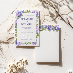 Elegante lila Hydrangeen Aquarell-Hochzeit  Einladung