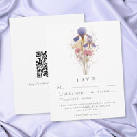 Elegante lila Iris-Aquarell-Gartenhochzeit QR