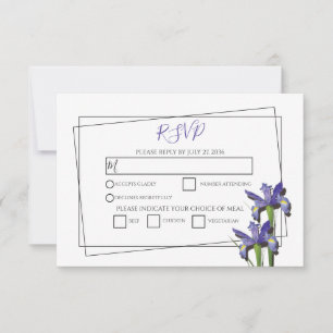 Elegante Lila Iris Wedding RSVP Cards Karte
