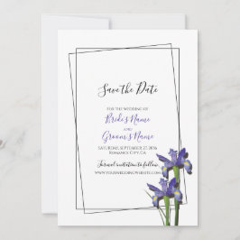 Elegante Lila Iris Wedding speichern das Datum Save The Date