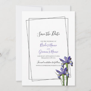 Elegante Lila Iris Wedding speichern das Datum Save The Date