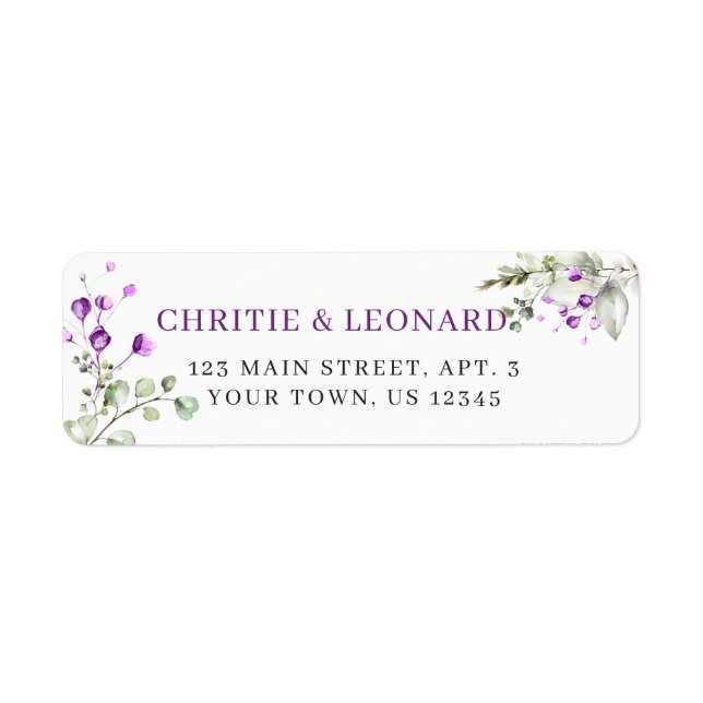 Elegante Lila Lavander Blume Modernes Label (Vorne)