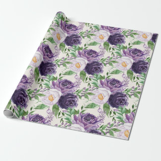 Elegante lila Lavendel-Blumen Botanik Geschenkpapier