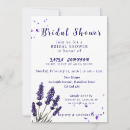 Elegante lila Lavendel-Blumen-Brautparty Einladung
