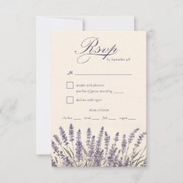 Elegante Lila Lavendel-Hochzeit RSVP Karte