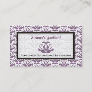 Elegante lila lila Damask-Visitenkarten Visitenkarte