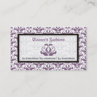 Elegante lila lila Damask-Visitenkarten Visitenkarte