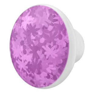 Elegante Lila Lilac Abstrakte Blume Blumenstuhl Keramikknauf