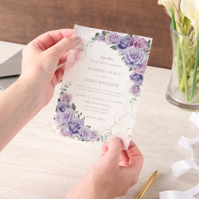 Elegante Lila Lilac Lavender Rose Hochzeit (Handgehalten)