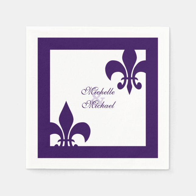 Elegante Lila Lilie Wedding Serviette (Vorderseite)