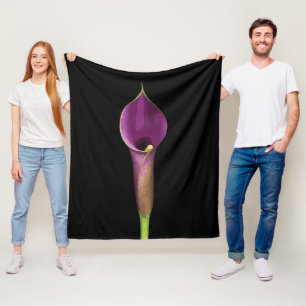 Elegante Lila Lily Illustration Fleecedecke