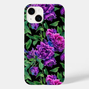 Elegante lila magenta Aquarellblumen Blume Case-Mate iPhone 14 Hülle