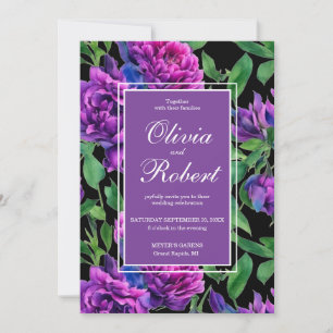 Elegante lila magenta Aquarellblumen Blume Einladung